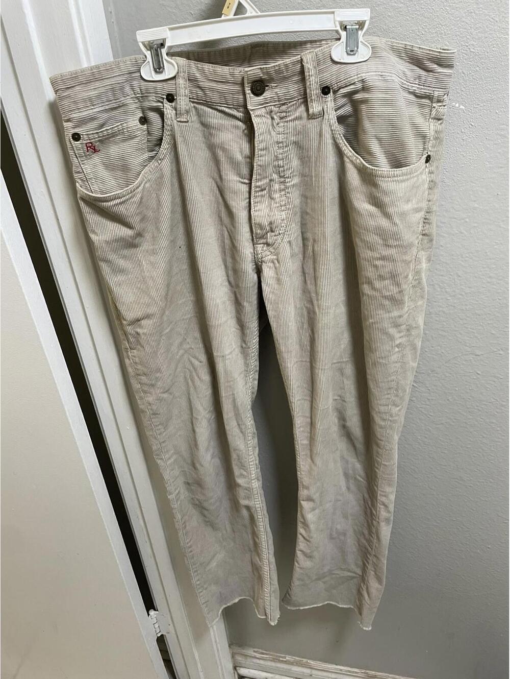 VTG Polo Ralph Lauren Corduroy Pants Beige Men 34x32 *desc